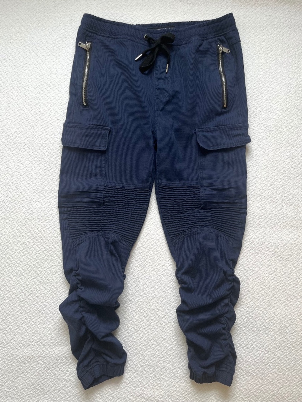 Encrypted Men's Stretch Biker Jogger Pants Cotton Sz Large Blue